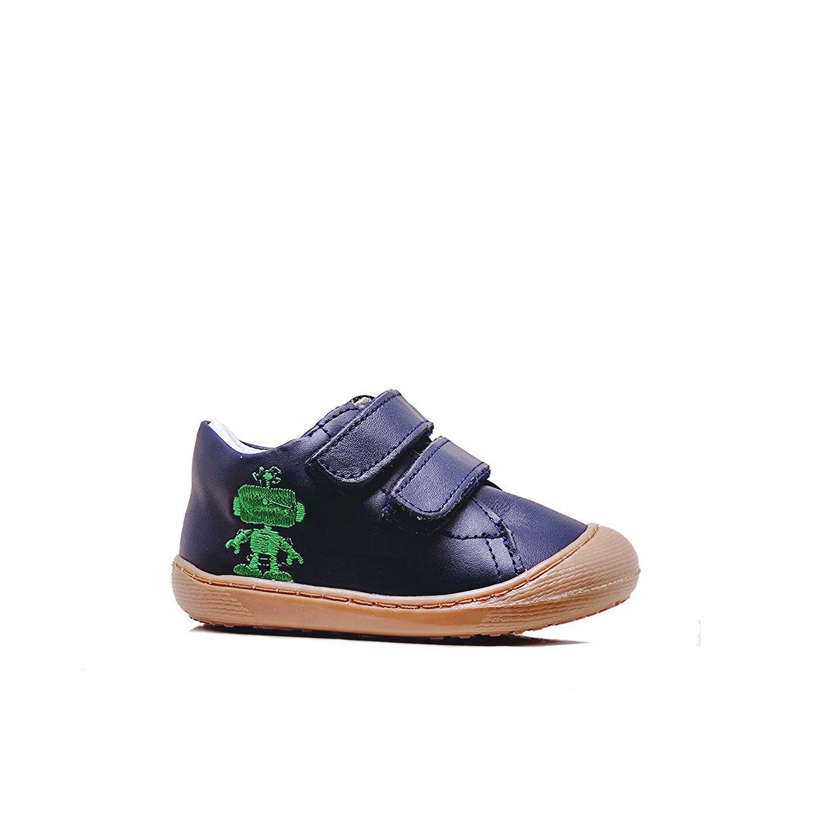 Zapato Pre Andante color azul con aplicaciones en verde