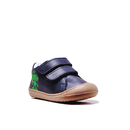 Zapato Pre Andante color azul con aplicaciones en verde